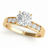 Channel Set Engagement Ring (50077-E) — Yellow Gold