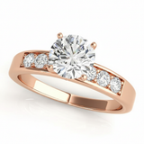 Channel Set Engagement Ring (50077-E) — Rose Gold