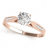 Channel Set Engagement Ring (50120-E) — Rose Gold