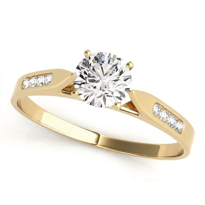 Channel Set Engagement Ring (50120-E) — Yellow Gold