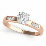Channel Set Engagement Ring (50152-E) — Rose Gold