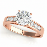 Channel Set Engagement Ring (50180-E) — Rose Gold
