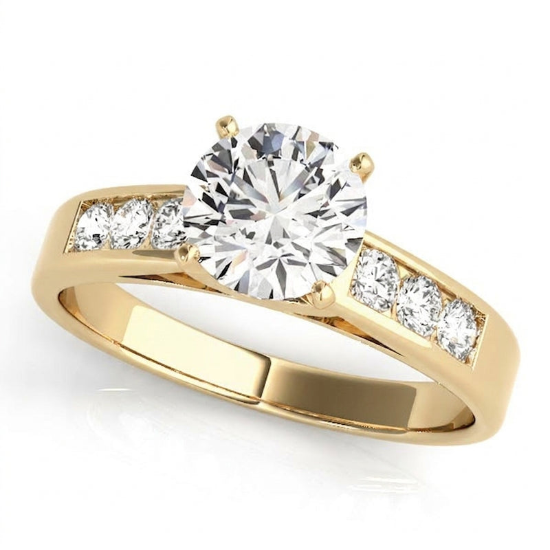 Channel Set Engagement Ring (50180-E) — Yellow Gold