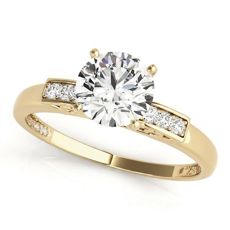 Channel Set Engagement Ring (50251-E) — Yellow Gold