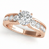 Channel Set Engagement Ring (50255-E) — Rose Gold