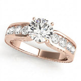 Channel Set Engagement Ring (50255-E) — Rose Gold