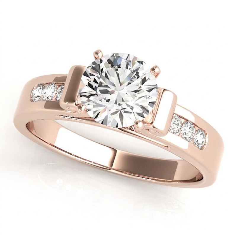 Channel Set Engagement Ring (50257-E) — Rose Gold