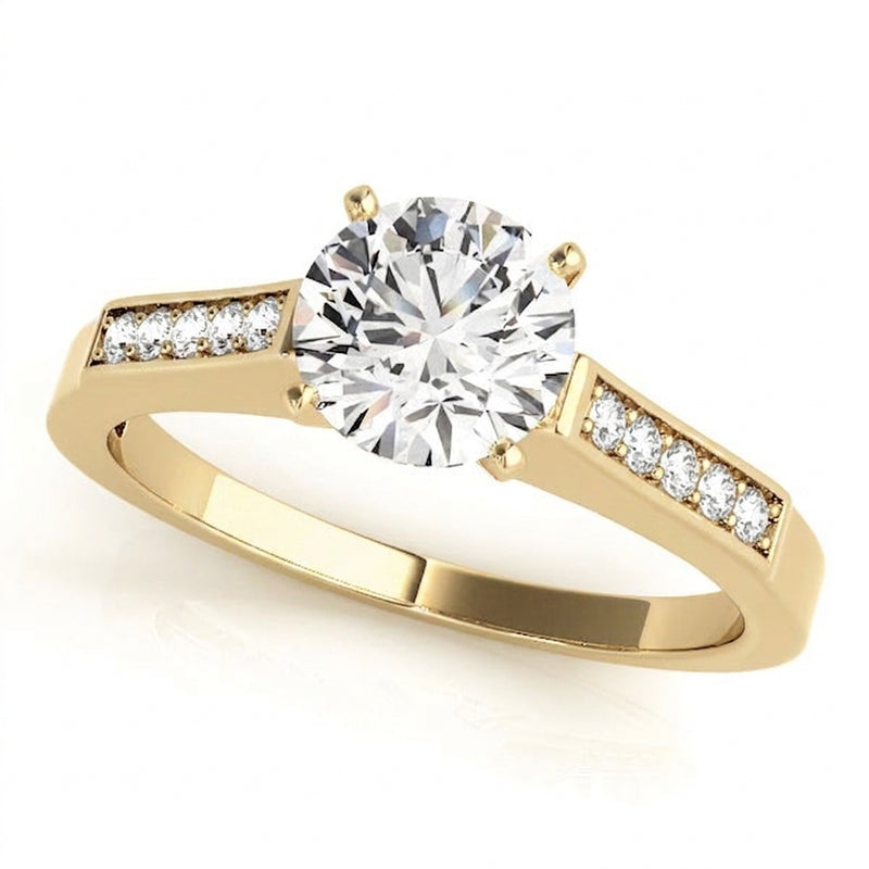 Channel Set Engagement Ring (50270-E) — Yellow Gold