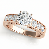Channel Set Engagement Ring (50278-E) — Rose Gold