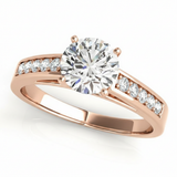 Channel Set Engagement Ring (50284-E) — Rose Gold