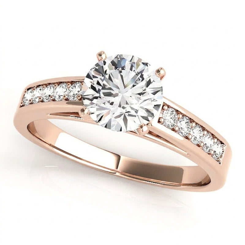 Channel Set Engagement Ring (50284-E) — Rose Gold