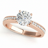 Channel Set Engagement Ring (50285-E) — Rose Gold