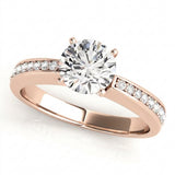 Channel Set Engagement Ring (50285-E) — Rose Gold