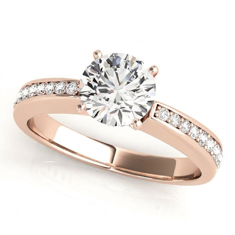 Channel Set Engagement Ring (50285-E) — Rose Gold
