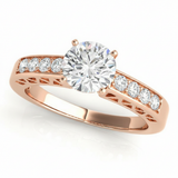 Channel Set Engagement Ring (50295-E) — Rose Gold