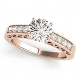 Channel Set Engagement Ring (50295-E) — Rose Gold