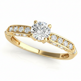 Channel Set Engagement Ring (50313-E) — Yellow Gold