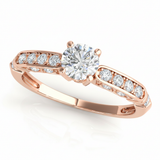 Channel Set Engagement Ring (50313-E) — Rose Gold