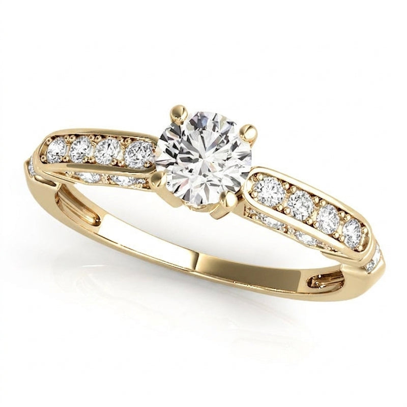 Channel Set Engagement Ring (50313-E) — Yellow Gold