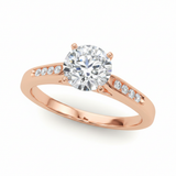 Single-Row Channel-Set Engagement Ring — Rose Gold