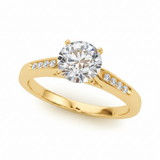 Single-Row Channel-Set Engagement Ring — Yellow Gold