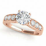 Channel Set Engagement Ring (50399-E) — Rose Gold