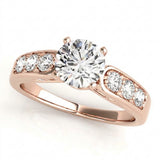 Channel Set Engagement Ring (50399-E) — Rose Gold