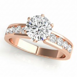 Single-Row Channel-Set Engagement Ring — Rose Gold