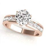 Single-Row Channel-Set Engagement Ring — Rose Gold