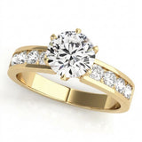 Single-Row Channel-Set Engagement Ring — Yellow Gold
