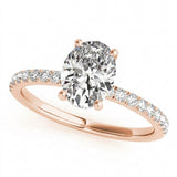 Single-Row Emerald Cut Center Engagement Ring — Rose Gold