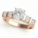 Single-Row Prong-Set Engagement Ring — Rose Gold