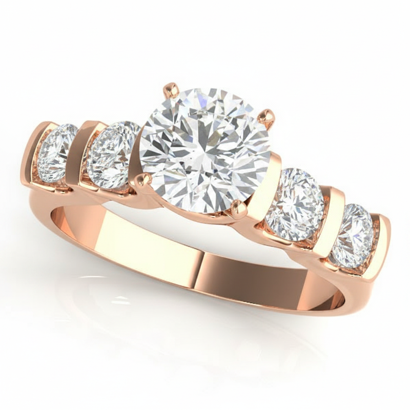 Single-Row Prong-Set Engagement Ring — Rose Gold