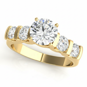 Single-Row Prong-Set Engagement Ring — Yellow Gold