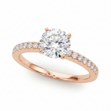 Single-Row Prong-Set Engagement Ring — Rose Gold
