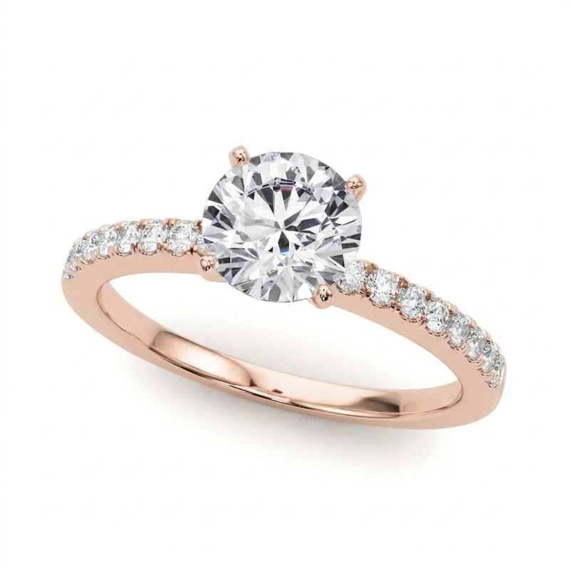 Single-Row Prong-Set Engagement Ring — Rose Gold