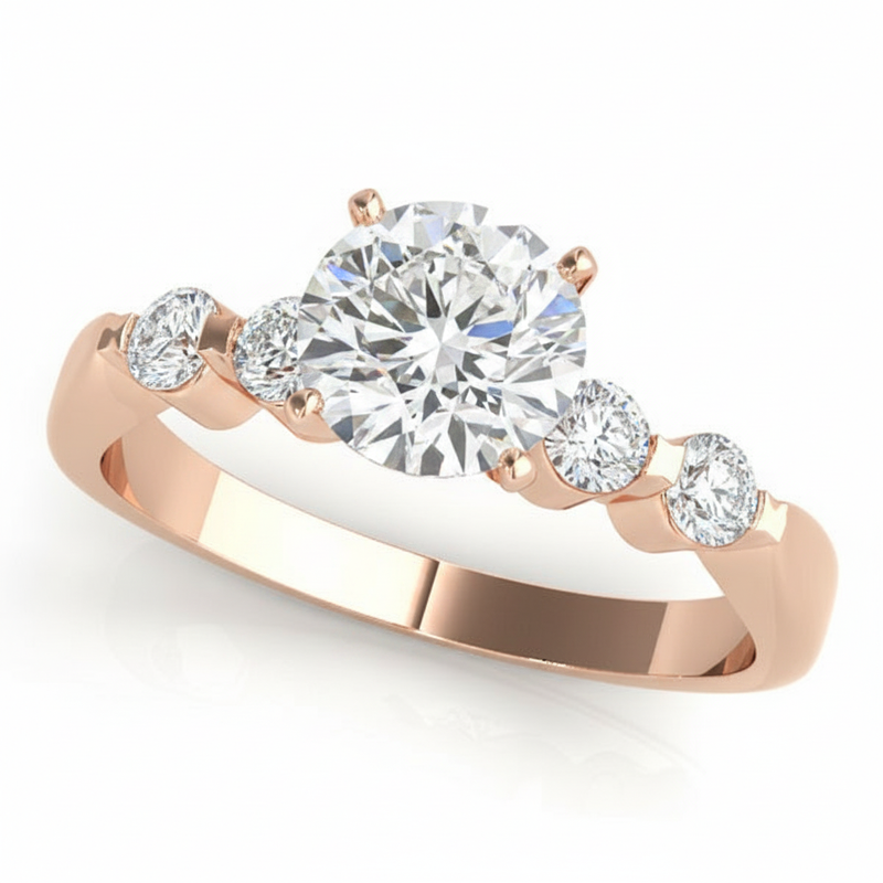 Solitaire Engagement Ring (50300-E) — Rose Gold