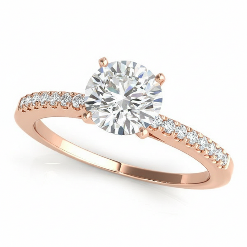 Solitaire Engagement Ring (50322-E) — Rose Gold