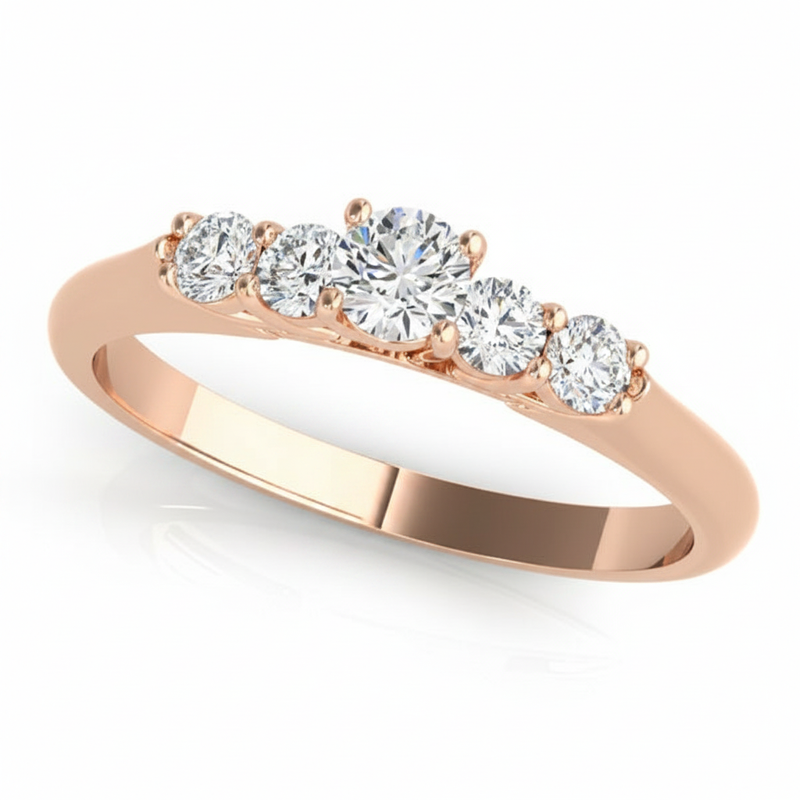 Solitaire Engagement Ring (50323-E) — Rose Gold