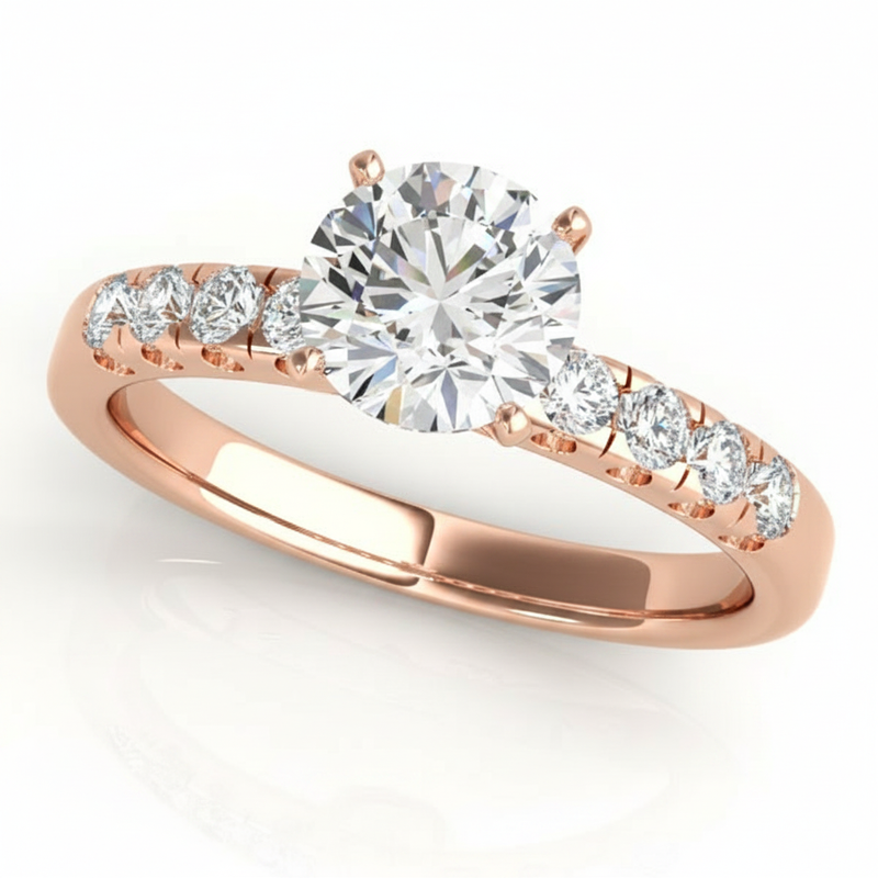Solitaire Engagement Ring (50324-E) — Rose Gold