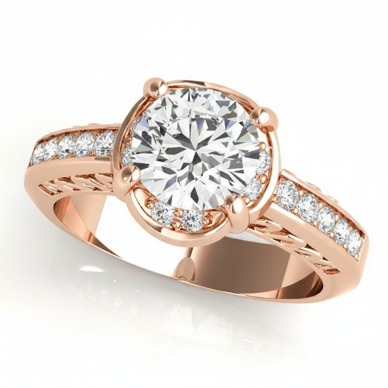 Solitaire Engagement Ring (50376-E) — Rose Gold