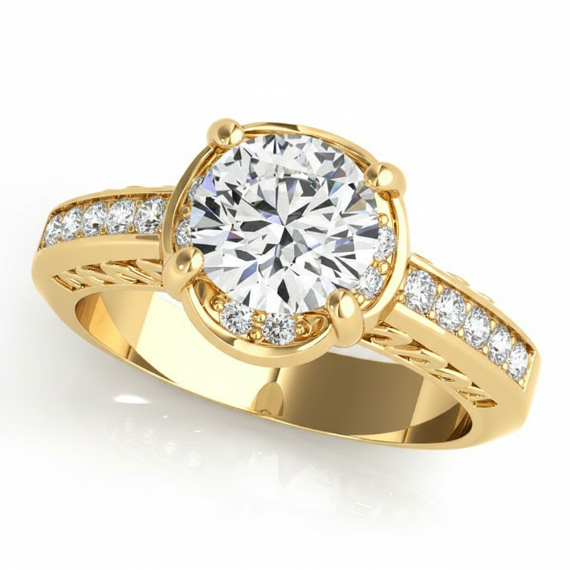Solitaire Engagement Ring (50376-E) — Yellow Gold