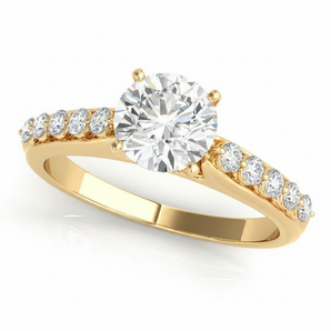 Single-Row Prong-Set Engagement Ring — Yellow Gold