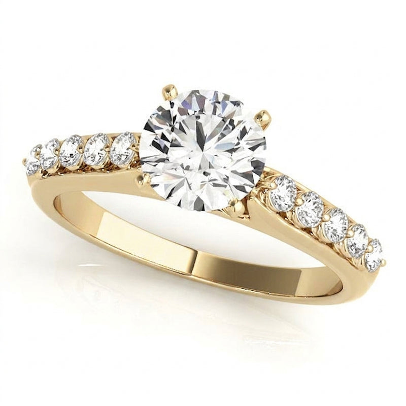 Single-Row Prong-Set Engagement Ring — Yellow Gold