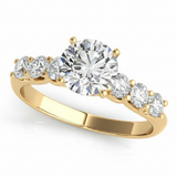 Single-Row Prong-Set Engagement Ring — 1/8 ctw — Yellow Gold
