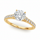 Single-Row Prong-Set Engagement Ring — Yellow Gold