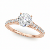 Single-Row Prong-Set Engagement Ring — Rose Gold