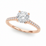 Single-Row Prong-Set Engagement Ring — Rose Gold