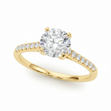 Single-Row Prong-Set Engagement Ring — Yellow Gold
