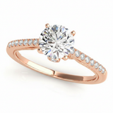 Single-Row Prong-Set Engagement Ring — Rose Gold